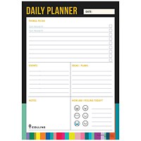 Collins Edge Rainbow Daily Planner Desk Pad, A5, 60 Pages