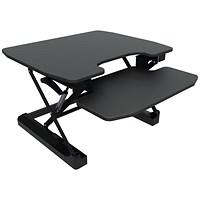 Contour Ergonomics Tabletop Sit Stand Workstation, Adjustable Height, Black