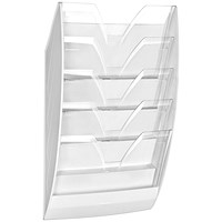 CEP Wall File 5 Compartment White/Crystal
