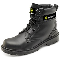 Beeswift Smooth Leather 6 inch Boots, Black, 8