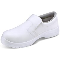 Beeswift Micro-Fibre Slip On S2 Shoes, White, 9