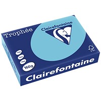 Clairfontaine Trophee A4 Coloured Card, Dark Blue, 160gsm, Ream (250 Sheets)