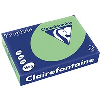 Clairfontaine Trophee A4 Coloured Card, Natural Green, 160gsm, Ream (250 Sheets)