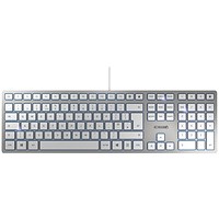 Cherry KC 6000 Slim Ultra Flat Keyboard, Wired, Silver and White