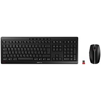 Cherry Stream Keyboard and Mouse Set, Wireless, Rechargable, Black