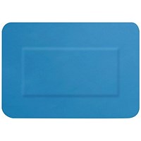 Hygioplast Detectable Large Patch Plasters, 72x50mm, Blue, Pack of 50