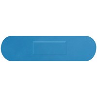 Hygioplast Detectable Medium Strip Plasters, 72x19mm, Blue, Pack of 100