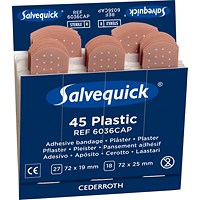 Salvequick Waterproof Plasters Refill, 2 Assorted Sizes, Pack of 270