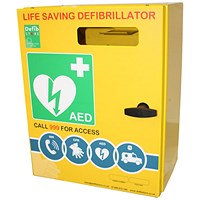 Click Medical Defibrillator Stainless Steel Cabinet, No Lock & Electrics