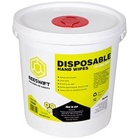 Beeswift Disposable Hand Wipe Tub, 250 Sheets