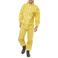 Beeswift Disposable Coverall, Yellow, Medium