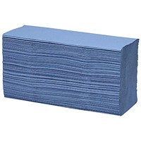 Maxima 1-Ply Recycled Z-Fold Hand Towels, Blue, Pack of 3000