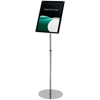 Deflecto Heavyweight Floor Standing Sign Holder, Bevel Magnetic Cover, A4