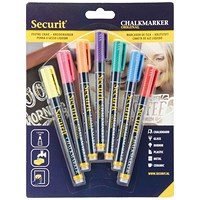 Securit Liquid Chalk Marker 1-2mm Nib Assorted (Pack of 7)