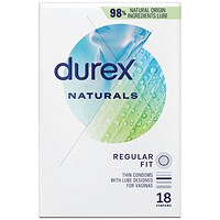 Durex Naturals Thin Condoms, Pack of 18