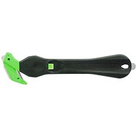 Klever Eco Xchange 35 Safety Cutter, Black/Green, Pack of 10