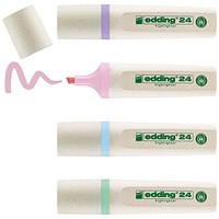 Edding e-24/4S EcoLine Highlighter Set, Assorted Pastel, Pack of 4
