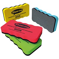 Show-me Magnetic Whiteboard Eraser, Assorted, Pack of 4
