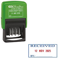 Colop S260/L1 Green Line Text and Date Stamp RECEIVED