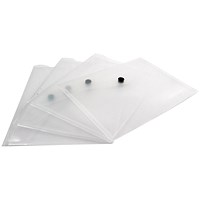 Graffico A4 Popper Wallets, Clear, Pack of 50