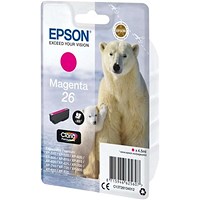 Epson 26 Ink Cartridge Premium Claria Polar Bear Magenta C13T26134012