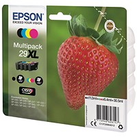 Epson 29XL High Yield Inkjet Cartridge Strawberry - Black, Cyan, Magenta and Yellow (4 Cartridges)