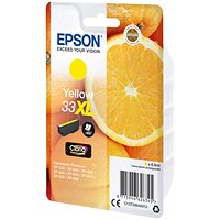 Epson 33XL Ink Cartridge Claria Premium High Yield Oranges Yellow C13T33644012