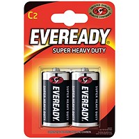 Eveready Super Heavy Duty C Carbon Zinc Batteries, Pack of 2