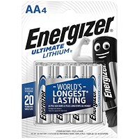 Energizer Ultimate AA Lithium Batteries, Pack of 4
