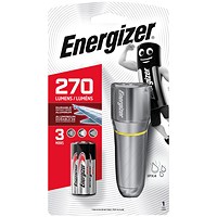 Energizer Compact Metal Torch, 15 Hours Run Time, 3xAAA, Silver