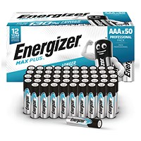Energizer Max Plus AAA Batteries, Pack of 50