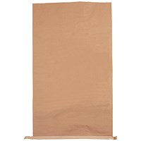 Medium Duty Plain Paper Waste Sack, 66 Litre, Brown, Pack of 50