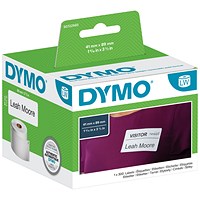 Dymo 11356 LabelWriter Thermal Name Badge Labels, Black on White, 41x89mm, 300 Labels Per Roll