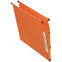 Esselte Orgarex Dual Manilla Lateral Suspension Files, 330mm Width, 50mm Square Base, Orange, Pack of 25