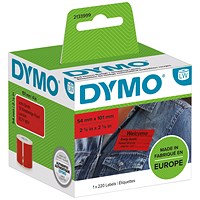 Dymo 2133399 LabelWriter Shipping Labels, Black on Red, 54x101mm, 220 Labels Per Roll