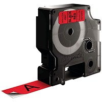 Dymo 45807 D1 Tape, Black on Red, 19mmx7m
