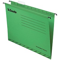 Esselte Classic Manilla Suspension Files, V Base, Foolscap, Green, Pack of 25