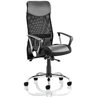 Vegas Executive Leather & Mesh Chair, Black, Assembled