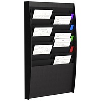 Fast Paper Wall-Mounted Document Panel, 2 x 10 A4 Pockets, Black