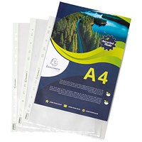 Exacompta Opak A4 Recycled Punched Pockets, 60 Micron, Top Opening, Pack of 100