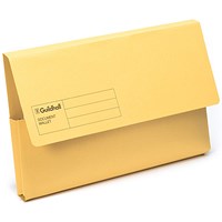 Guildhall Document Wallets, 285gsm, Foolscap, Yellow, Pack of 50