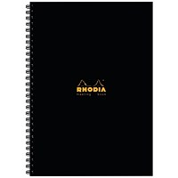 Rhodia Wirebound Meeting Notebook, A4, Ruled, 160 Pages, Black, Pack of 3