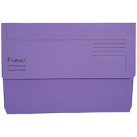 Exacompta Forever Document Wallets, 300gsm, Foolscap, Purple, Pack of 25