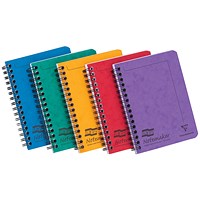 Europa Wirebound Notebook, A6, Ruled & Perforated, 120 Pages, Assorted Colours, Pack of 10