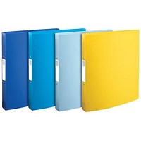 Exacompta Bee Blue Recycled Plastic Ring Binder, A4, 2 O-Ring, 30mm Capacity, Assorted, Pack of 12