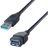 Connekt Gear USB A Female to USB A Male Extension Cable, 2m Lead, Black