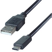 Connekt Gear USB A to USB C Cable, 2m Lead, Black