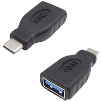 Connekt Gear USB A to USB C Adaptor, Black