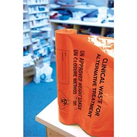 Polyco Clinical Waste Sack Rolls Alternative Treatment Heavy Duty 90L Orange (Pack of 100)