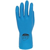 Shield Rubber Household Gloves, Medium, Blue, Pack of 12